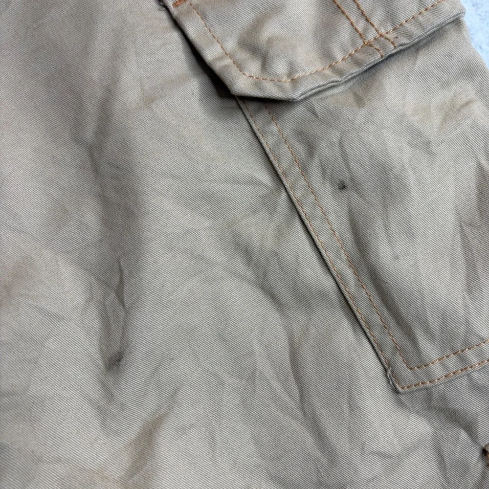 True Religion Mens Tan Paratrooper baggy Cargo Pants Y2K Wide Leg Size 32x32